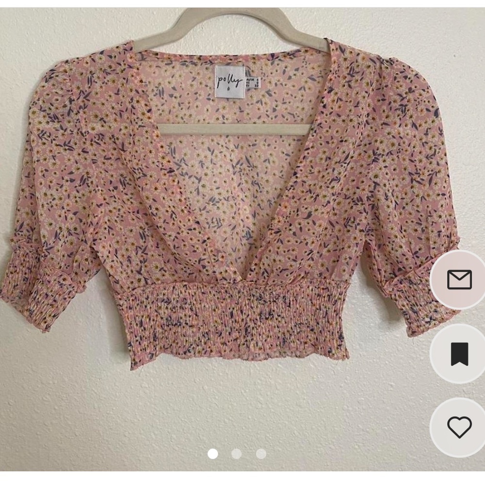Princess Polly Cropped Summer Blouse in Pink and size US 0. This is a reposh